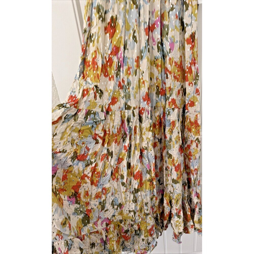 MSK Women's Sleeveless Halter Summer Maxi Dress Green Olive Multicolor Small - Picture 7 of 13